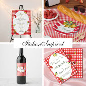 レモイタリアンン地中海のレッド白色パターン スクエアペーパーコースター