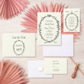 アイボリーヴィンテージウェディング招待状RSVPカード 出欠カード (この独立クリエイターのコレクションをカスタマイズ。)