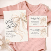 Baby in Bloom Bow Floral Baby Shower Welcome ポスター