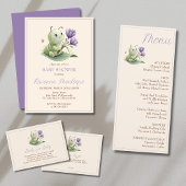 Ivory Cute Caterpillar Custom Name Nursery  ノートカード