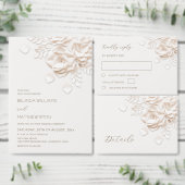 象牙色の切り絵バラの結婚式RSVPカード 出欠カード (この独立クリエイターのコレクションをカスタマイズ。)