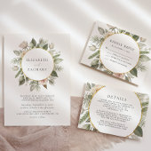予算フローラアイボリー水彩結婚式招待状