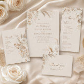 象牙色のバラのベージュの結婚式RSVPカード 出欠カード