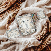 Photo Ivory Wildflower Art Nouveau Sweet Sixteen 招待状