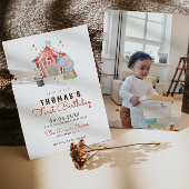 ヴィンテージサーカスファースト誕生日パーティーの招待 招待状