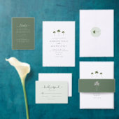 Elegant Modern Palm Tree Illustration Wedding 招待状ベリーバンド (この独立クリエイターのコレクションをカスタマイズ。)