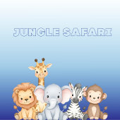 Jungle Safari "It's About To Get Wild" Baby Shower 招待状