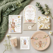 ニットのウッドランドベア小さな赤ちゃん女の子キューバシャワー バンティングフラッグ