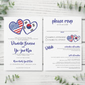 韓国アメリカのハート国旗 ラウンドシール (この独立クリエイターのコレクションをカスタマイズ。)