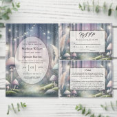 ランターライトの夢に魅了された森結婚の 招待状 (この独立クリエイターのコレクションをカスタマイズ。)