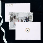 金ゴールドエレガントの写真とモノグラムホワイト オーナメント