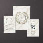 Wedding Marble and Laurel / Boda Mármol y Laurel ラベル (この独立クリエイターのコレクションをカスタマイズ。)