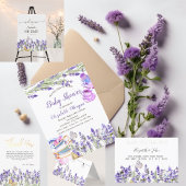 ラバンダーバタフライボタニカルライト披露宴 招待状