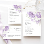 Lavender Lilac White Floral Wedding セーブザデート