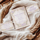 Lavender Rose Baroque Bridal Shower 招待状