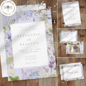 Lavender Wildflower Garden Save the Date Photo ポストカード