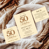 Leopard Neutral 50 & Fabulous Birthday 招待状