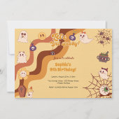 不気味なハロウィーンのレトロ子供の誕生日 スクエアシール