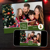 雪かわいいクリスマストナカイ家族の写真 シーズンカード