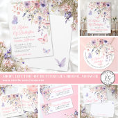 Butterfly Wildflower Return Address Label ラベル