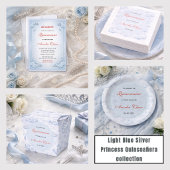 Light Blue Silver Princess Quinceanera Birthday ギフトタグ