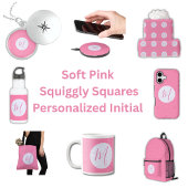 Soft Pink Squiggly Squares Personalized Initial  ノートブック