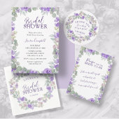 Boho Purple Floral Favor フェイバータグ