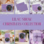 Charming Lilac Family Photo Holiday Postcard シーズンポストカード
