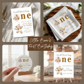 Little Bear First Birthday Photo Party Invitation 招待状