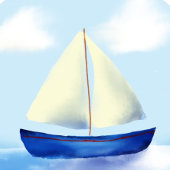 リトルブルーセイボートボーイズベビーシャワー 横断幕