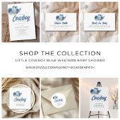 小さなカウボーイブルーウェスタン少年の赤ちゃんシャワー 招待状