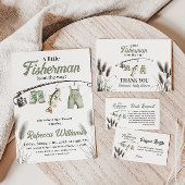 リトルフィッシャーマンクローザライン魚釣りベビーシャワー ラウンドシール