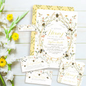 Little Honey Wildflower Bee Baby Shower Book エンクロージャーカード