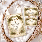 Little Hunter Antler Woodland Baby Shower 招待状