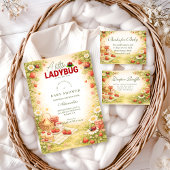 Little Ladybug Garden Baby Shower 招待状