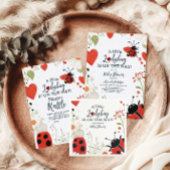 リトルレディバグ春ベビーシャワーおむつラッフル エンクロージャーカード