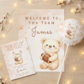 Football Teddy Bear Little MVP Baby Shower 招待状