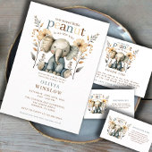 小さなピーナッツ象の赤ちゃんシャワー ラウンドシール