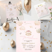 Little Pearl Seashells Dots Baby Shower 招待状