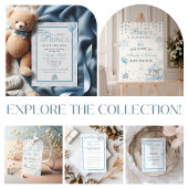 Blue Royal Prince & Carriage Books for Baby Card エンクロージャーカード