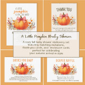 リトルカボチャ秋の花ガールベビーシャワー 招待状