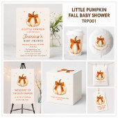 Little Pumpkin Orange Bow | 秋のベビーシャワー 招待状