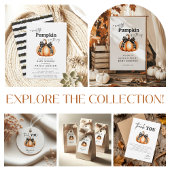 リトルカボチャオレンジブラックミニマリズム赤ちゃんシャワー ポスター