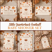 Fall Pumpkin Football Boy Quarterback Baby Shower 招待状