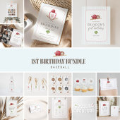 Classic Preppy Baseball First Birthday Party 横断幕