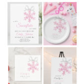 Little Snowflake Pink Baby Shower Napkins スタンダードカクテルナプキン