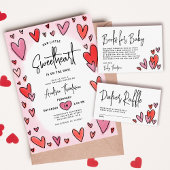 私たちの小さな甘いバレンタインハートベビーシャワー 招待状
