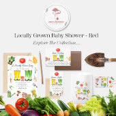 地元で栽培された野菜ガーデンニュートラルベビーシャワー 招待状