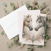 日結婚付エレガントコースターを保存する馬 ガラスコースター (この独立クリエイターのコレクションをカスタマイズ。テスト)