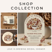 Love is Brewing Floral Coffee Heart Bridal Shower 缶クーラー